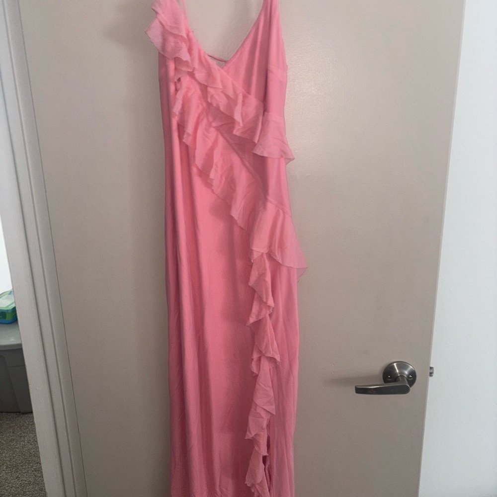 Pink Ruffled Maxi Dress